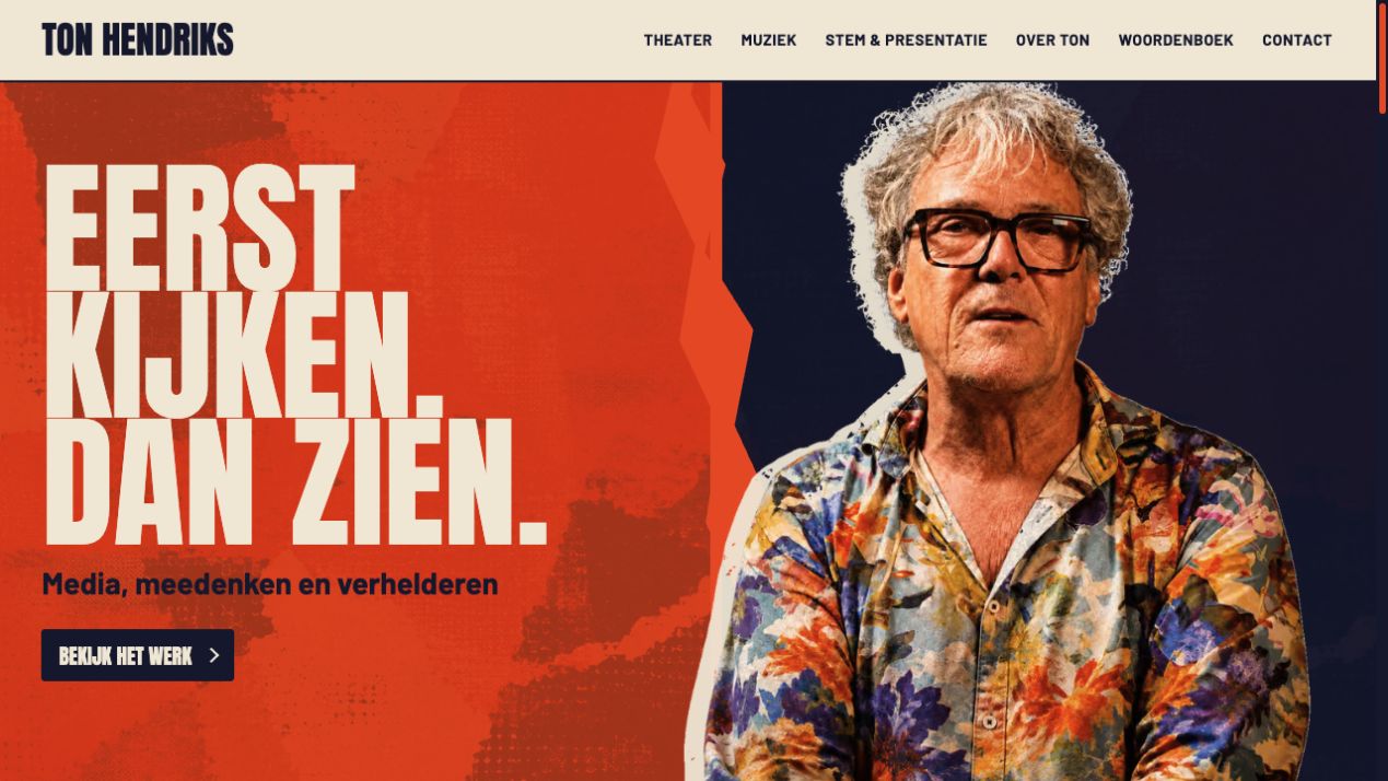 The website of Ton Hendriks, built by Cubli